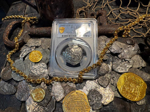 ATOCHA 2 REALES BOLIVIA 1622 SHIPWRECK PCGS 20 PIRATE SILVER COINS 1603-20