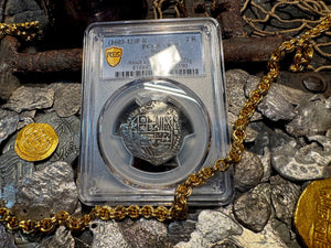 ATOCHA 2 REALES BOLIVIA 1622 SHIPWRECK PCGS 20 PIRATE SILVER COINS 1603-20