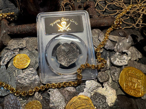 ATOCHA 2 REALES BOLIVIA 1622 SHIPWRECK PCGS 20 PIRATE SILVER COINS 1603-20