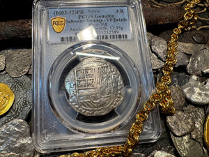 ATOCHA 4 REALES BOLIVIA 1622 SHIPWRECK PCGS PIRATE SILVER COINS 1603-12