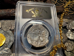 ATOCHA 4 REALES BOLIVIA 1622 SHIPWRECK PCGS PIRATE SILVER COINS 1603-12