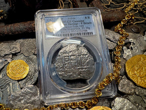 BOLIVIA ATOCHA 8 REALES 1622 SHIPWRECK PCGS PIRATE SILVER COINS 1617-21