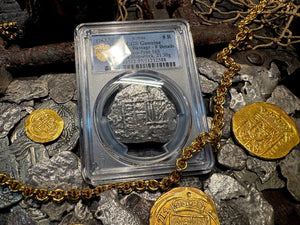 BOLIVIA ATOCHA 8 REALES 1622 SHIPWRECK PCGS PIRATE SILVER COINS 1617-21