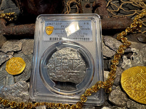 BOLIVIA ATOCHA 8 REALES 1622 SHIPWRECK PCGS PIRATE SILVER COINS 1617-21