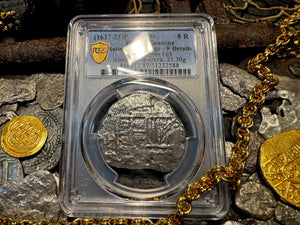 BOLIVIA ATOCHA 8 REALES 1622 SHIPWRECK PCGS PIRATE SILVER COINS 1617-21