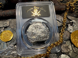 BOLIVIA ATOCHA 8 REALES 1622 SHIPWRECK PCGS PIRATE SILVER COINS 1617-21