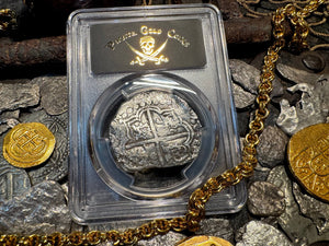 BOLIVIA ATOCHA 8 REALES 1622 SHIPWRECK PCGS PIRATE SILVER COINS 1617-21