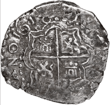 Load image into Gallery viewer, BOLIVIA 2 REALES ATOCHA DATED 1618 FISHER COA &amp; FLIP PIRATE SILVER COINS PCGS 20