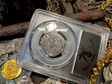 Load image into Gallery viewer, BOLIVIA 2 REALES ATOCHA DATED 1618 FISHER COA &amp; FLIP PIRATE SILVER COINS PCGS 20