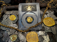 Load image into Gallery viewer, COLOMBIA 2 ESCUDOS 1701-14 PCGS 55 PIRATE GOLD COINS TREASURE DOUBLOON