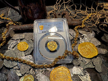 Load image into Gallery viewer, COLOMBIA 2 ESCUDOS 1701-14 PCGS 55 PIRATE GOLD COINS TREASURE DOUBLOON