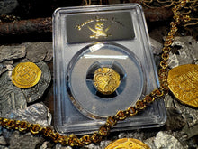 Load image into Gallery viewer, COLOMBIA 2 ESCUDOS 1701-14 PCGS 55 PIRATE GOLD COINS TREASURE DOUBLOON