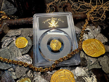 Load image into Gallery viewer, COLOMBIA 2 ESCUDOS 1701-14 PCGS 55 PIRATE GOLD COINS TREASURE DOUBLOON