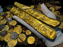 Load image into Gallery viewer, GOLD BAR ATOCHA 1622 SHIPWRECK SARGOSA MEL FISHER COA PIRATE GOLD COINS 28OZ