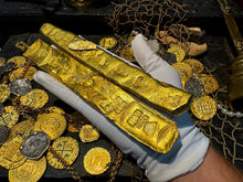 Load image into Gallery viewer, GOLD BAR ATOCHA 1622 SHIPWRECK SARGOSA MEL FISHER COA PIRATE GOLD COINS 28OZ