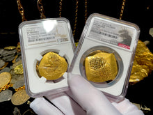 Load image into Gallery viewer, MEL FISHER COA MEXICO 1714 1715 FLEET SHIPWRECK 8 ESCUDOS NGC XF PIRATE GOLD