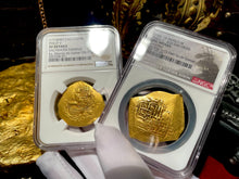 Load image into Gallery viewer, MEL FISHER COA MEXICO 1714 1715 FLEET SHIPWRECK 8 ESCUDOS NGC XF PIRATE GOLD