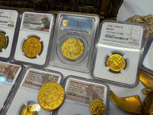 Load image into Gallery viewer, PERU 4 ESCUDOS 1700 FINEST 1715 FLEET SHIPWRECK NGC 63 PIRATE GOLD COINS