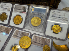 Load image into Gallery viewer, PERU 4 ESCUDOS 1700 FINEST 1715 FLEET SHIPWRECK NGC 63 PIRATE GOLD COINS