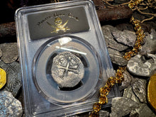 Load image into Gallery viewer, MEXICO ATOCHA MEL FISHER COA! 2 REALES 1622 SHIPWRECK PCGS PIRATE SILVER COINS