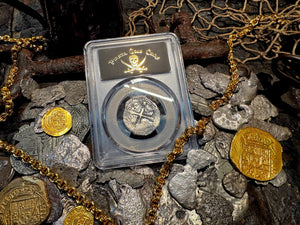 MEXICO ATOCHA MEL FISHER COA! 2 REALES 1622 SHIPWRECK PCGS PIRATE SILVER COINS