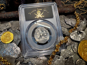 MEXICO ATOCHA MEL FISHER COA! 2 REALES 1622 SHIPWRECK PCGS PIRATE SILVER COINS