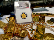 Load image into Gallery viewer, MEXICO 1 ESCUDO 1679-98 JEWELED CROSS &quot;1715 FLEET SHIPWRECK&quot; NGC 45