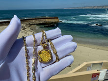 Load image into Gallery viewer, MEXICO 1 ESCUDO 1711-13 &quot;1715 FLEET SHIPWRECK&quot; DIAMOND BEZEL JEWELRY NECKLACE