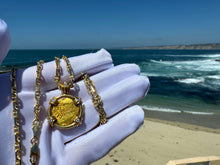 Load image into Gallery viewer, MEXICO 1 ESCUDO 1711-13 &quot;1715 FLEET SHIPWRECK&quot; DIAMOND BEZEL JEWELRY NECKLACE