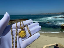 Load image into Gallery viewer, MEXICO 1 ESCUDO 1711-13 &quot;1715 FLEET SHIPWRECK&quot; DIAMOND BEZEL JEWELRY NECKLACE