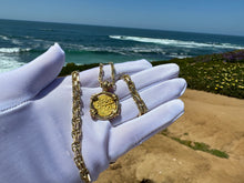 Load image into Gallery viewer, MEXICO 1 ESCUDO 1711-13 &quot;1715 FLEET SHIPWRECK&quot; DIAMOND BEZEL JEWELRY NECKLACE