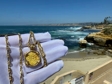 Load image into Gallery viewer, MEXICO 1 ESCUDO 1711-13 &quot;1715 FLEET SHIPWRECK&quot; DIAMOND BEZEL JEWELRY NECKLACE