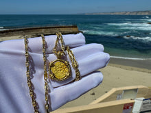 Load image into Gallery viewer, MEXICO 1 ESCUDO 1711-13 &quot;1715 FLEET SHIPWRECK&quot; DIAMOND BEZEL JEWELRY NECKLACE