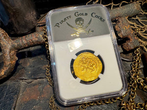 MEXICO 1715 FLEET part DATED 1713 4 ESCUDOS NGC 61 PIRATE GOLD COINS TREASURE