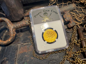 MEXICO 1715 FLEET part DATED 1713 4 ESCUDOS NGC 61 PIRATE GOLD COINS TREASURE