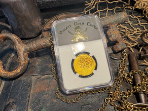 MEXICO 1715 FLEET part DATED 1713 4 ESCUDOS NGC 61 PIRATE GOLD COINS TREASURE