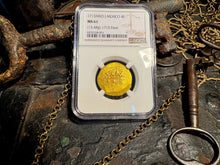 Load image into Gallery viewer, MEXICO 1715 FLEET part DATED 1713 4 ESCUDOS NGC 61 PIRATE GOLD COINS TREASURE