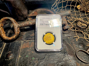 MEXICO 1715 FLEET part DATED 1713 4 ESCUDOS NGC 61 PIRATE GOLD COINS TREASURE