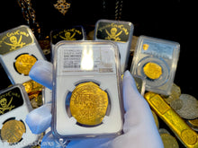 Load image into Gallery viewer, MEXICO 1714 8 ESCUDOS &quot;1715 FLEET SHIPWRECK&quot; NGC UNC PIRATE GOLD COINS TREASURE