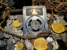 Load image into Gallery viewer, PERU ATOCHA LIMA PCGS 2 REALES w/ MEL FISHER TAG SHIPWRECK 1622 PIRATE COINS