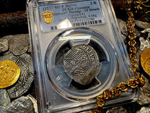 Load image into Gallery viewer, PERU ATOCHA LIMA PCGS 2 REALES w/ MEL FISHER TAG SHIPWRECK 1622 PIRATE COINS