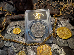 PERU 4 REALES ATOCHA LIMA MEL FISHER COA 1622 SHIPWRECK PCGS PIRATE SILVER COINS