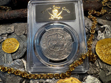 Load image into Gallery viewer, PERU 4 REALES ATOCHA LIMA MEL FISHER COA 1622 SHIPWRECK PCGS PIRATE SILVER COINS