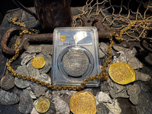 Load image into Gallery viewer, PERU 4 REALES ATOCHA LIMA MEL FISHER COA 1622 SHIPWRECK PCGS PIRATE SILVER COINS