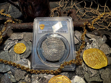 Load image into Gallery viewer, PERU 4 REALES ATOCHA LIMA MEL FISHER COA 1622 SHIPWRECK PCGS PIRATE SILVER COINS