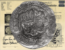 Load image into Gallery viewer, PERU 4 REALES ATOCHA LIMA MEL FISHER COA 1622 SHIPWRECK PCGS PIRATE SILVER COINS