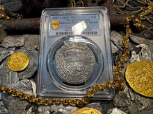 Load image into Gallery viewer, PERU 4 REALES ATOCHA LIMA MEL FISHER COA 1622 SHIPWRECK PCGS PIRATE SILVER COINS