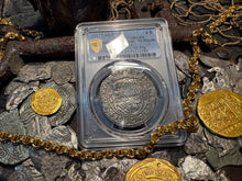 Load image into Gallery viewer, PERU 4 REALES ATOCHA LIMA MEL FISHER COA 1622 SHIPWRECK PCGS PIRATE SILVER COINS