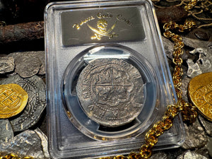 PERU 4 REALES ATOCHA LIMA MEL FISHER COA 1622 SHIPWRECK PCGS PIRATE SILVER COINS