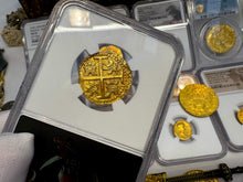 Load image into Gallery viewer, PERU 4 ESCUDOS 1700 FINEST 1715 FLEET SHIPWRECK NGC 63 PIRATE GOLD COINS